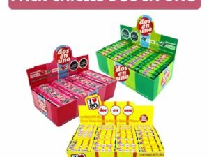 pack de chicles dos en uno sabores surtidos